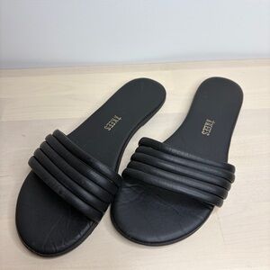 TKEES Black Slide Sandals